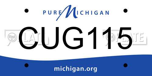 CUG115 Michigan License Plate