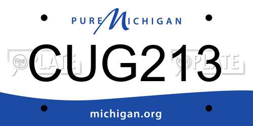 CUG213 Michigan License Plate