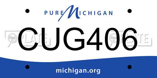 CUG406 Michigan License Plate