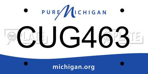 CUG463 Michigan License Plate