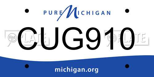 CUG910 Michigan License Plate