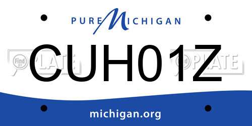 CUH01Z Michigan License Plate