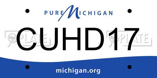CUHD17 Michigan License Plate