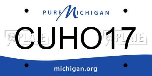 CUHO17 Michigan License Plate