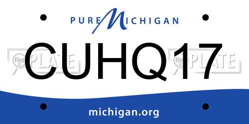 CUHQ17 Michigan License Plate