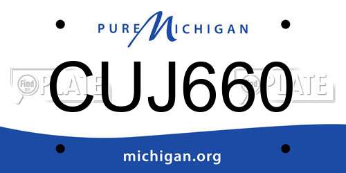 CUJ660 Michigan License Plate