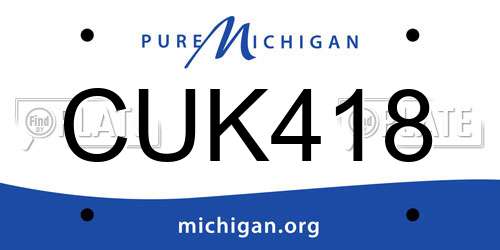 CUK418 Michigan License Plate