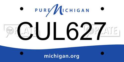 CUL627 Michigan License Plate