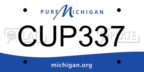 CUP337 Michigan License Plate