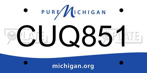 CUQ851 Michigan License Plate