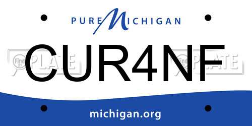 CUR4NF Michigan License Plate