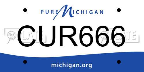 CUR666 Michigan License Plate