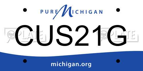 CUS21G Michigan License Plate