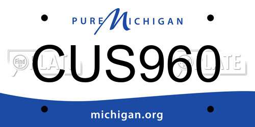 CUS960 Michigan License Plate