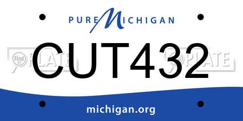 CUT432 Michigan License Plate