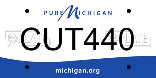 CUT440 Michigan License Plate