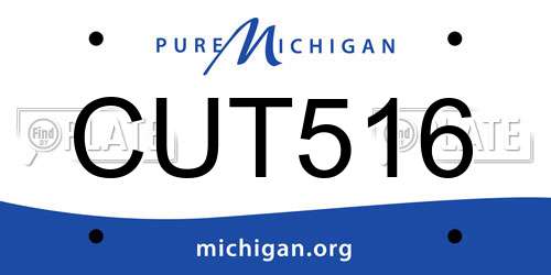 CUT516 Michigan License Plate