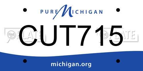 CUT715 Michigan License Plate
