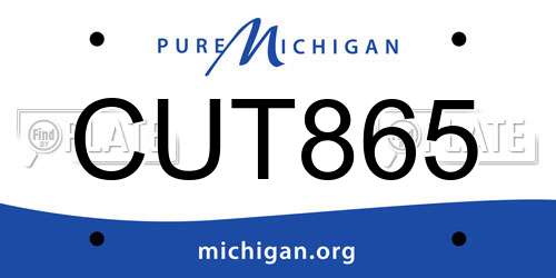 CUT865 Michigan License Plate
