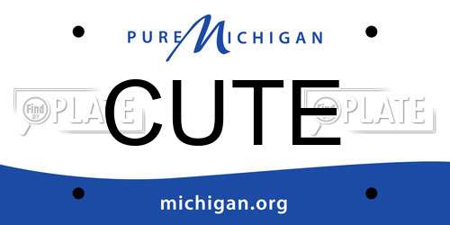 CUTE Michigan License Plate