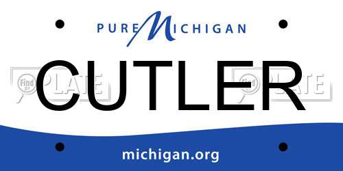 CUTLER Michigan License Plate