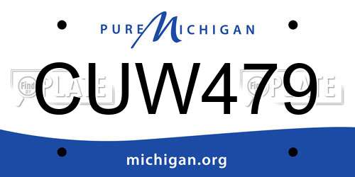 CUW479 Michigan License Plate