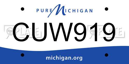 CUW919 Michigan License Plate