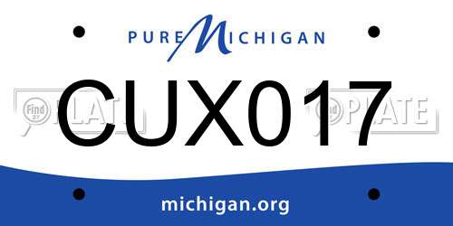 CUX017 Michigan License Plate