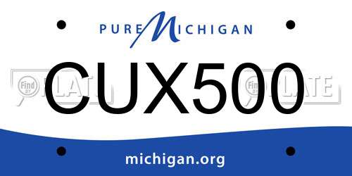 CUX500 Michigan License Plate