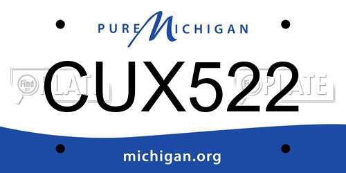 CUX522 Michigan License Plate