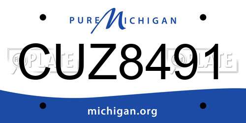 CUZ8491 Michigan License Plate