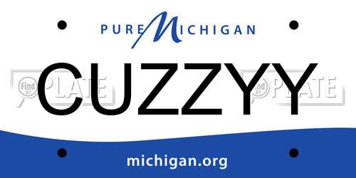CUZZYY Michigan License Plate