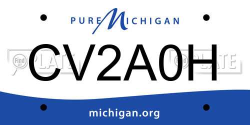 CV2A0H Michigan License Plate