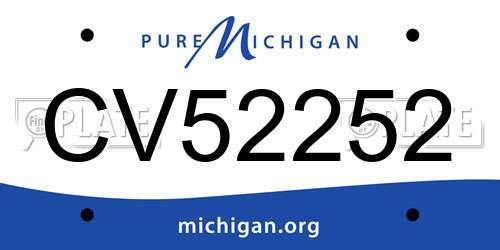 CV52252 Michigan License Plate