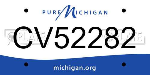 CV52282 Michigan License Plate