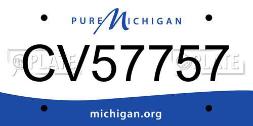 CV57757 Michigan License Plate