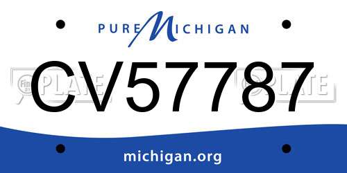 CV57787 Michigan License Plate
