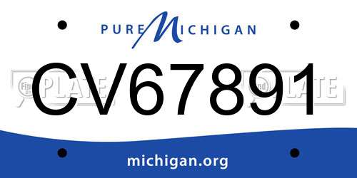 CV67891 Michigan License Plate