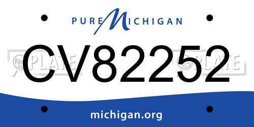 CV82252 Michigan License Plate