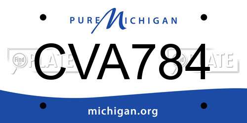 CVA784 Michigan License Plate