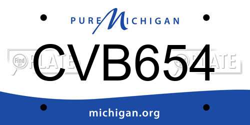 CVB654 Michigan License Plate