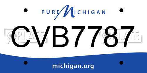 CVB7787 Michigan License Plate