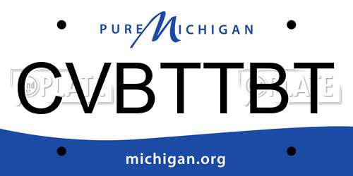 CVBTTBT Michigan License Plate