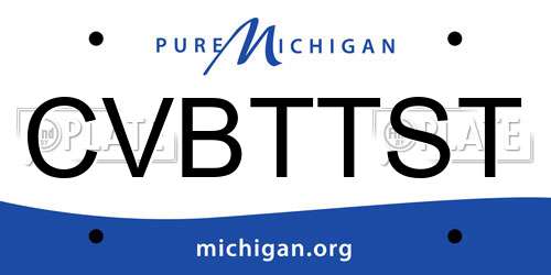 CVBTTST Michigan License Plate