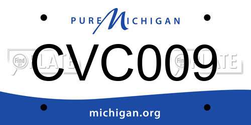 CVC009 Michigan License Plate