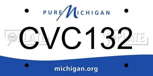 CVC132 Michigan License Plate
