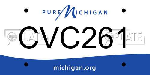 CVC261 Michigan License Plate