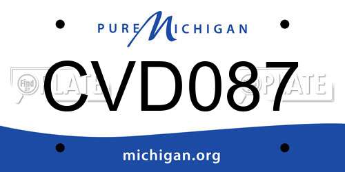CVD087 Michigan License Plate