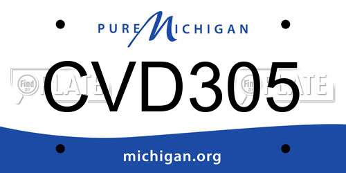 CVD305 Michigan License Plate