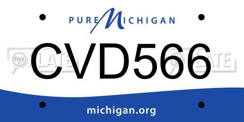 CVD566 Michigan License Plate